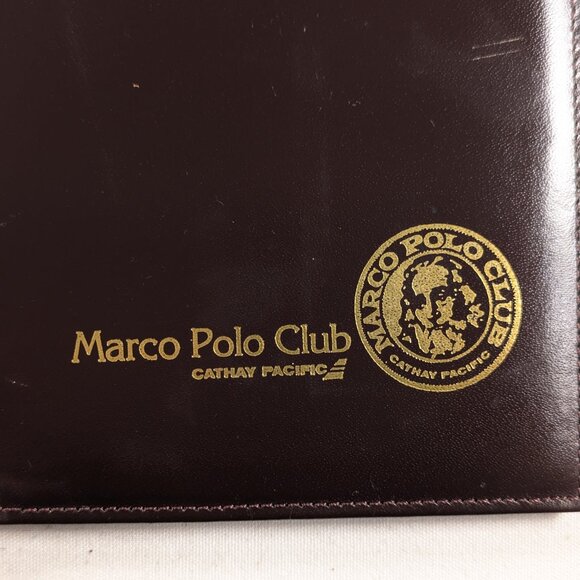 Vintage Marco Polo Club faux brown leather travel wallet for Cathay Pacific - Picture 2 of 11